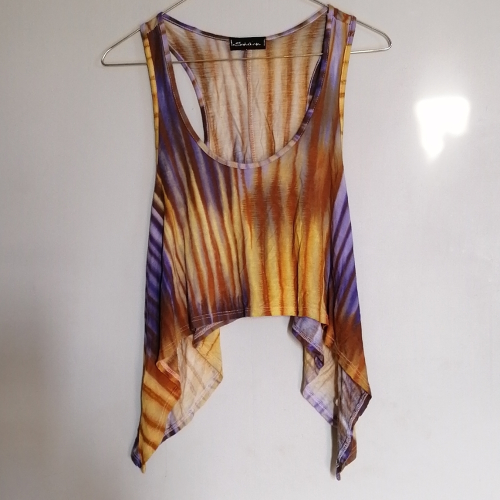 2/$20 Yellow and purple crop top